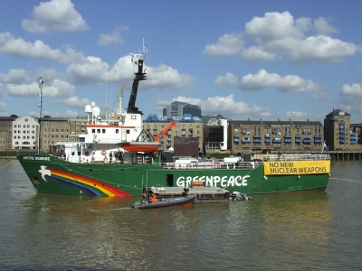 Arctic Sunrise seen from Butler's Wharf on Thursda