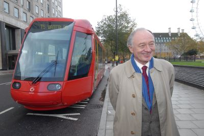 Ken Livingstone with tram
