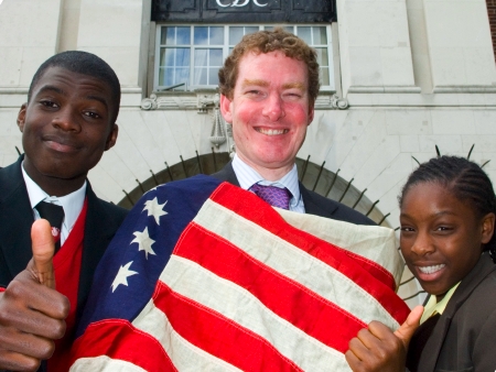 Samuel Thorpe, Cllr Nick Stanton and Ayowunmi Nuga