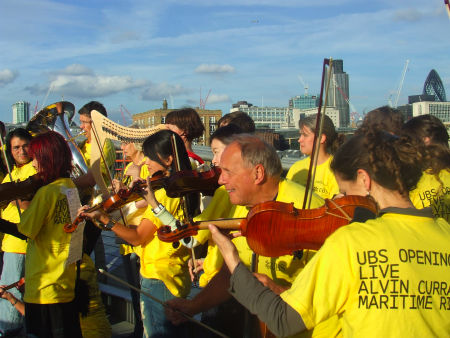 UBS Orchestra on the Millennium Bridge