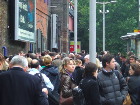 Crowds in Tenison Way during the closure