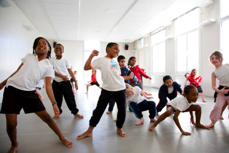 Children's dance class at Siobhan Davies Studios