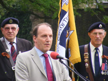 The Russian Ambassador addresses the crowd