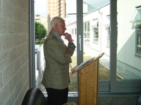 Alan Grieve speaking at the Jerwood Pod opening