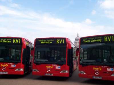 London Bus Routes. No service on us route RV1 as