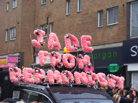 Cheers for Jade Goody as funeral cortege passes through Bermondsey