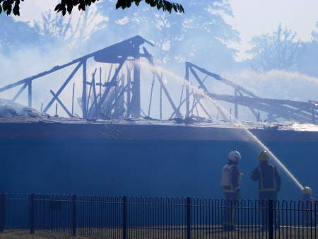 Fire at former housing office in Lynton Road