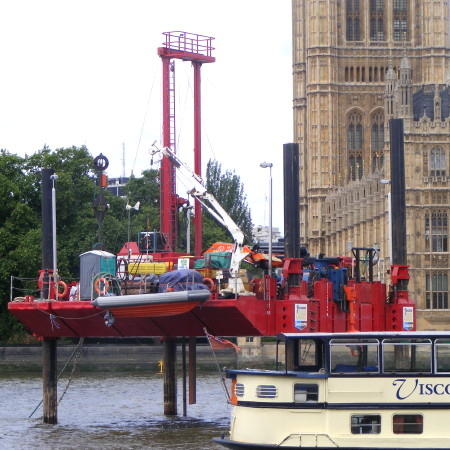 Exploratory works for Thames Tunnel begin upstream of Westminster Bridge