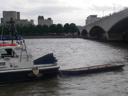 Dramatic river rescue as rowing boat is split in two near London Eye