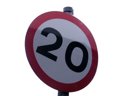 20 mph sign