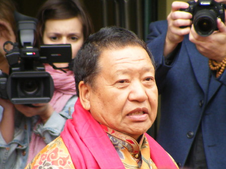 Akong Rinpoche outside the new centre