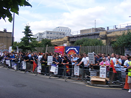 Firefighters in Union Street vuvuzela protest outside brigade HQ