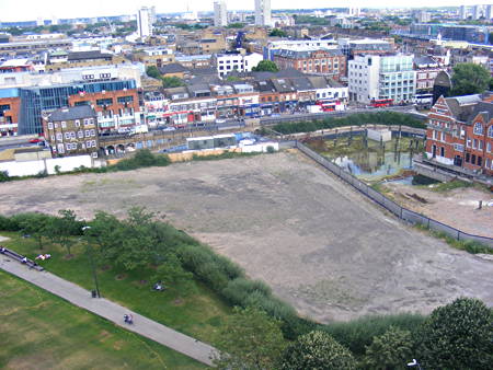 The Potters Fields coach park seen from City Hall.