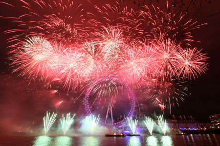 London sees in 2012 with fireworks at the London Eye