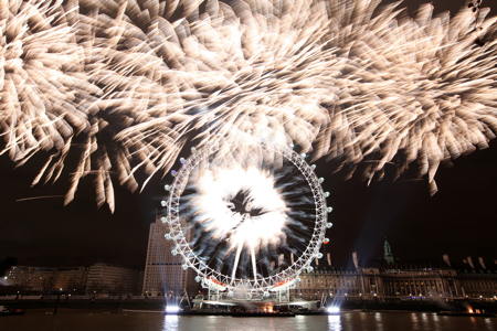 London sees in 2012 with fireworks at the London Eye
