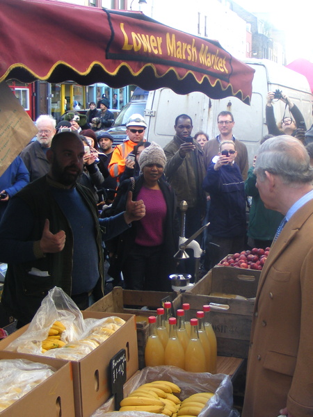 Prince of Wales visits Waterloo’s Lower Marsh Market