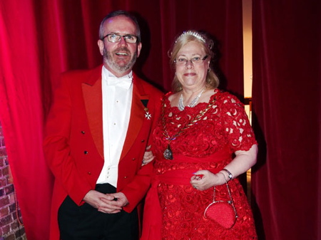 Cllr Lorraine Lauder with civic toastmaster Michae
