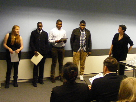 Young apprentices from Downside Fisher at City Hall for awards ceremony