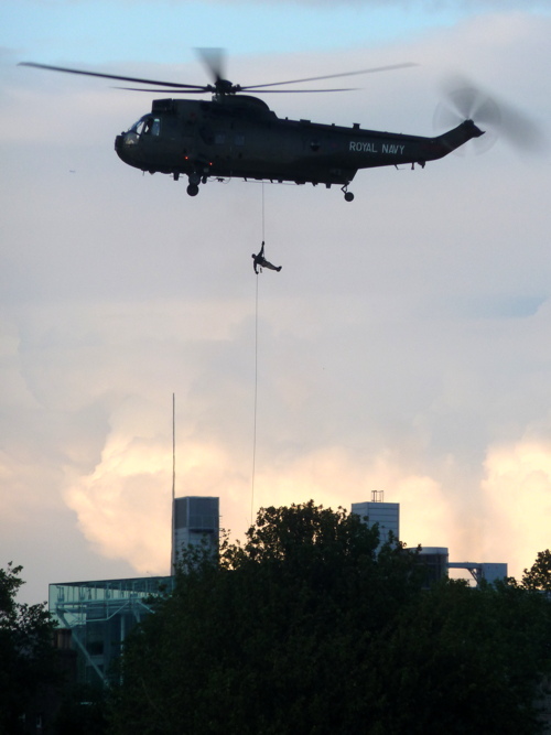 Olympic flame arrives in London by helicopter