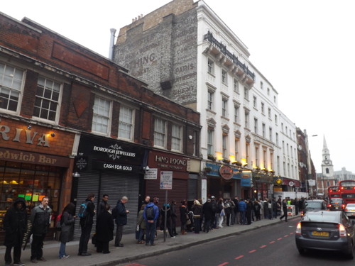 Hundreds queue in Borough High Street for free Shard tickets