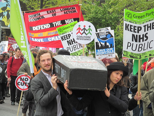 Hundreds gather on South Bank for Defend London’s NHS protest