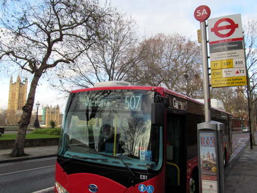 Electric buses introduced on routes 507 and 521