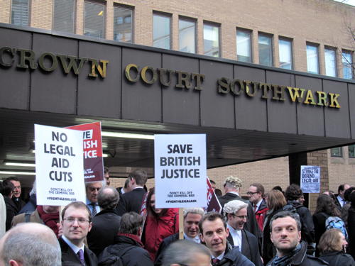 Barristers stage protest outside Southwark Crown Court