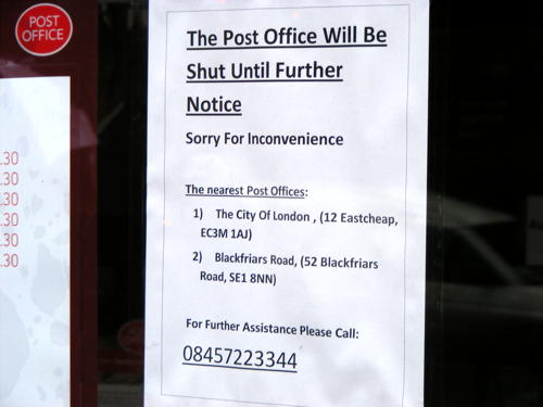 London Bridge Post Office 'closed until further notice'
