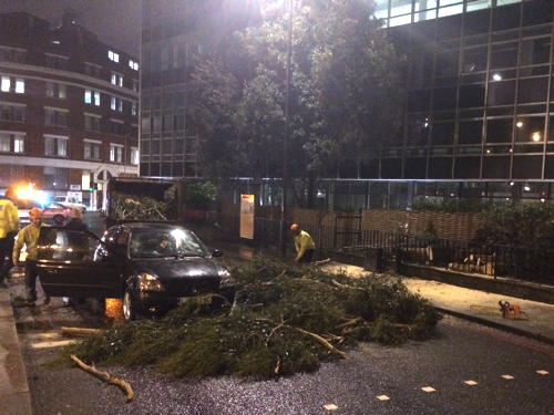 Southwark Street shut overnight after storm damage at RBS offices