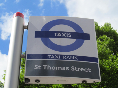 Taxi drivers converge on the Shard for protest