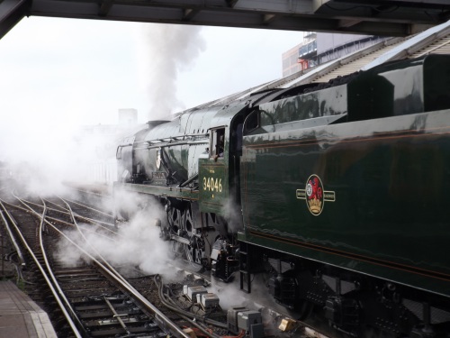 Steam engine at Waterloo Station for special trip
