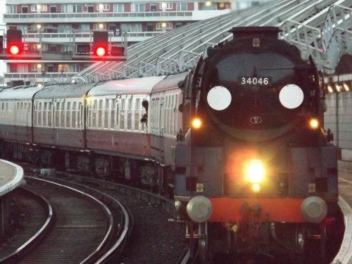 Steam engine at Waterloo Station for special trip