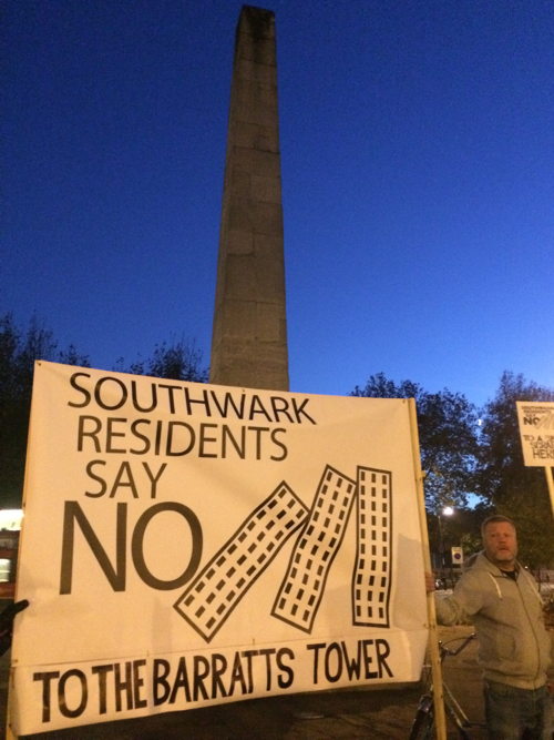 Locals hold protest against 27-storey tower at St George’s Circus