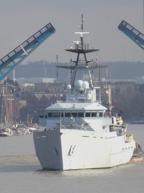 HMS Severn arrives in London