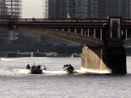 James Bond movie Spectre filming on River Thames