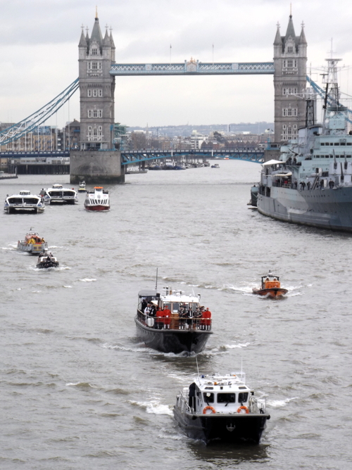 Havengore returns to route of Churchill funeral flotilla 50 years on