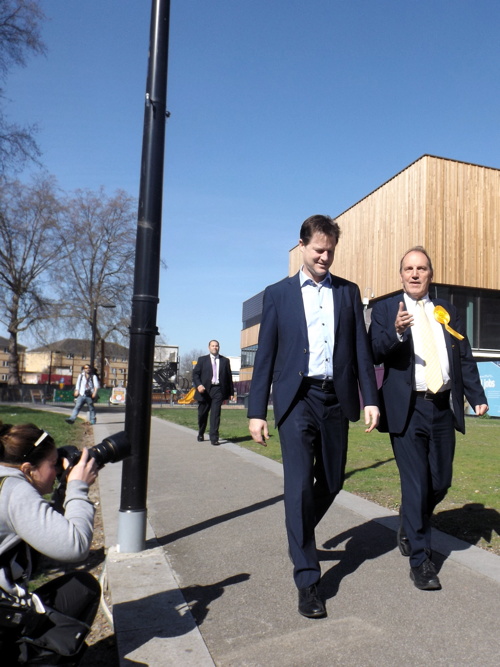 Nick Clegg visits Elephant & Castle with Simon Hughes