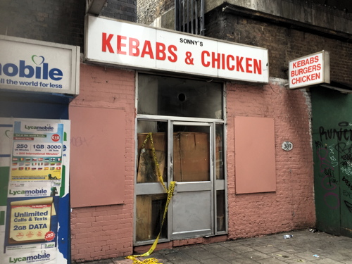 Fire at Elephant & Castle kebab shop