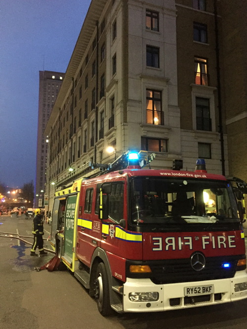 Firefighters tackle blaze on roof terrace at County Hall flats