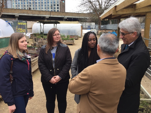 Sadiq Khan visits Oasis Farm Waterloo