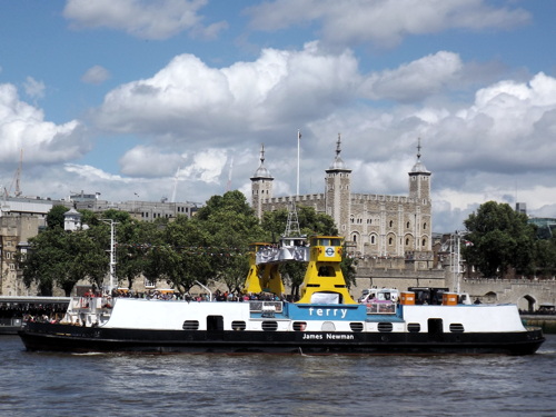 Woolwich Ferry comes to Tower Bridge