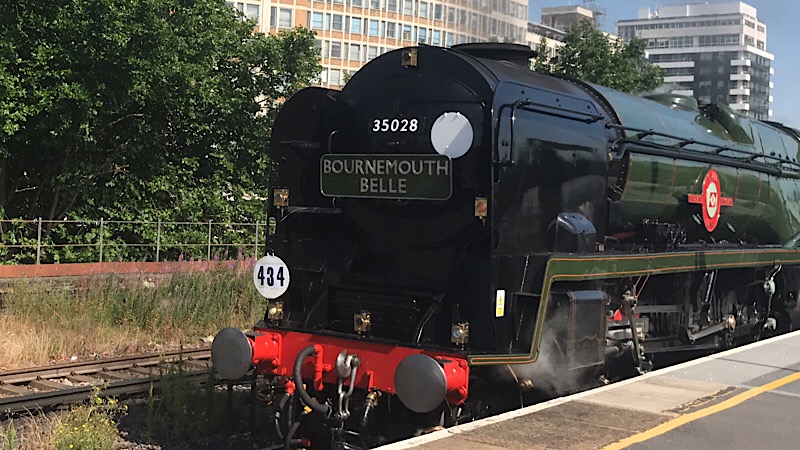 50 years on, steam-hauled Bournemouth Belle back at Waterloo