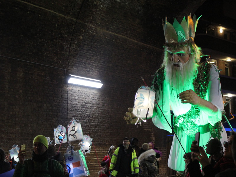 Old Father Thames leads lantern parade around Southwark streets