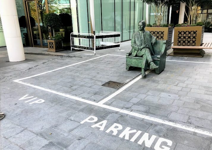 Statue of Boris aide Sir Simon Milton consigned to parking bay