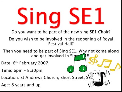 Sing SE1 at St Andrew's Short Street