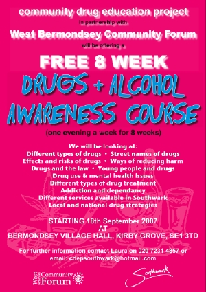Drugs and Alcohol Awareness Course at Bermondsey Village Hall