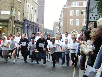 Pancake Race at Cathedral Square