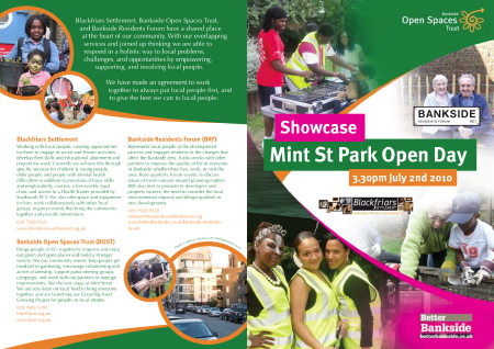 Showcase: Mint Street Park Open Day at Mint Street Park