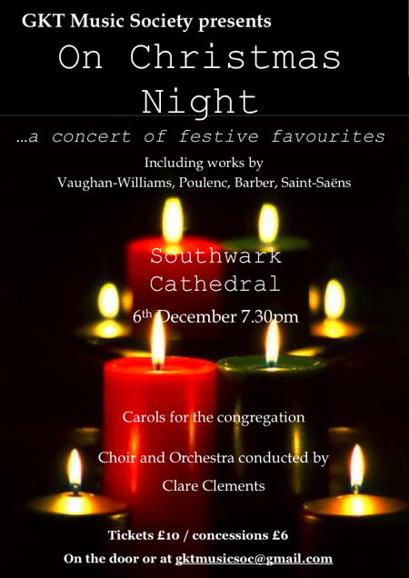 GKT Music Society Christmas Concert at Southwark Cathedral