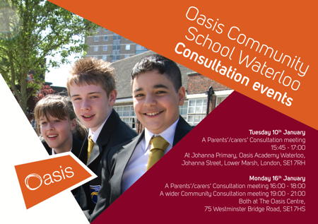 Oasis Community School Waterloo Consultation Meeting at Oasis Academy Johanna